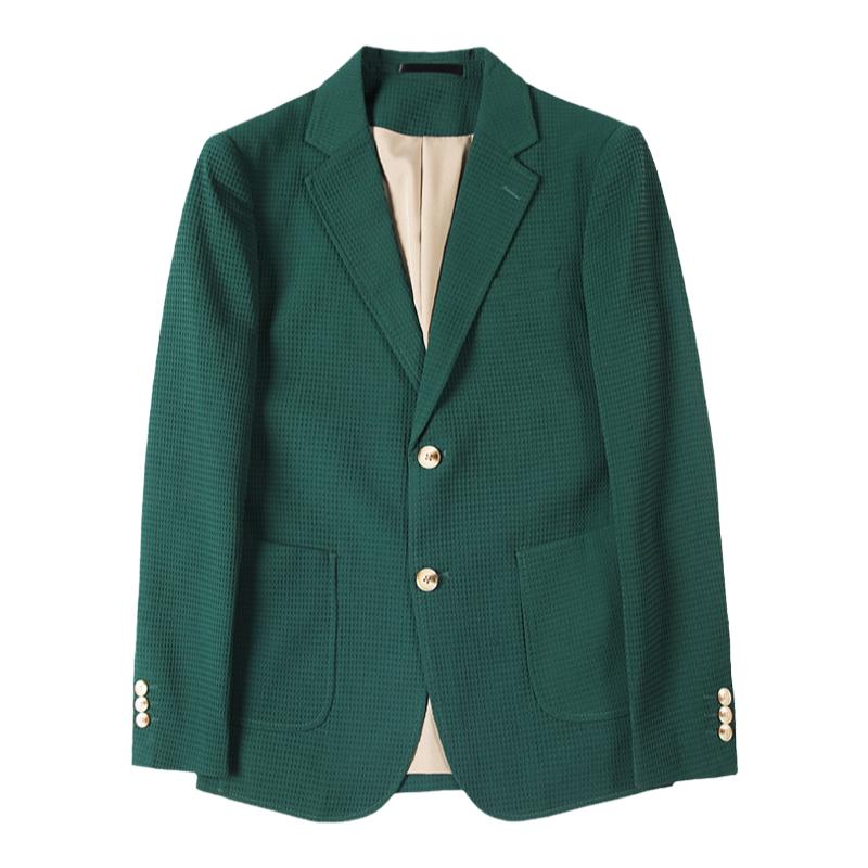 高级感商务华夫格西装西服套装