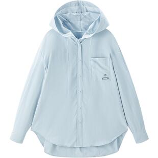 【商场同款】乐町2025春季新款休闲连帽长袖衬衫外套C2CAF1512*