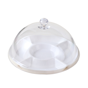 水果试吃盘带盖分格多格品尝盒子透明塑料罩超市面包蛋糕展示托盘