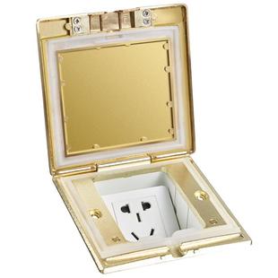 德力西地插座隐形防水地插盖板全铜五孔86地扦纯平地面家用无阻尼