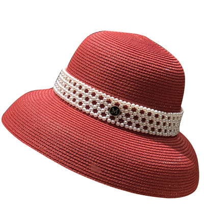 韩国shin珍珠草编夏季出游渔夫帽