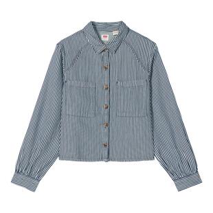 Levi's李维斯26年秋季新款女士美式复古工装风休闲条纹牛仔衬衫