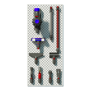 宜家洞洞板定制家政柜金属收纳架配件吸尘器架吸头挂钩置物免打孔