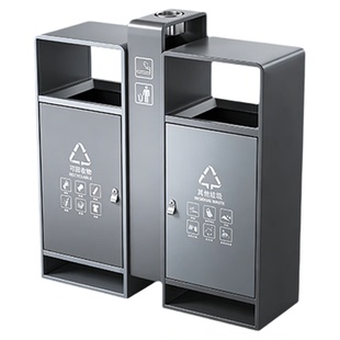 凯慕洁户外垃圾桶果皮箱内桶加厚镀锌板不锈钢铁皮圆桶方形垃圾桶