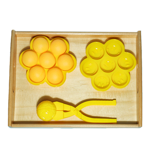 蒙氏早教双手夹球运球回家送球回家手眼协调日常生活教具抓握训练