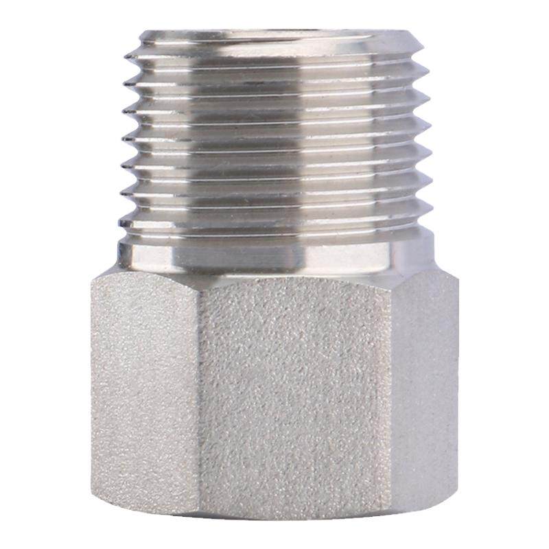 304不锈钢内外丝直通加厚高压内外螺纹转接头 压力表英转公制螺纹