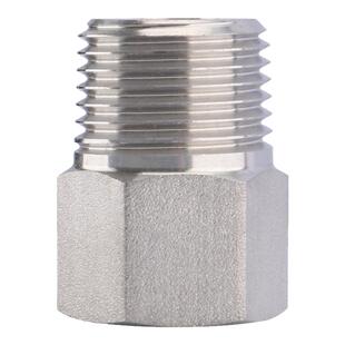 304不锈钢内外丝直通加厚高压内外螺纹转接头 压力表英转公制螺纹