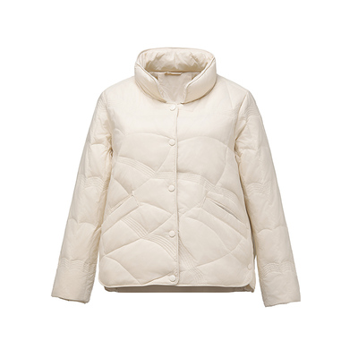 2025新款祥云羽绒服女短款立领轻薄白鸭绒女款秋冬小个子轻便外套