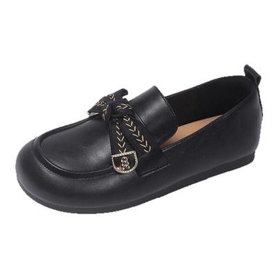 星期六复古黑色单鞋厚底乐福鞋女