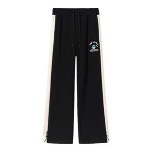 tokidoki潮牌撞色拼接针织长裤男女夏季新款情侣装时尚休闲裤子