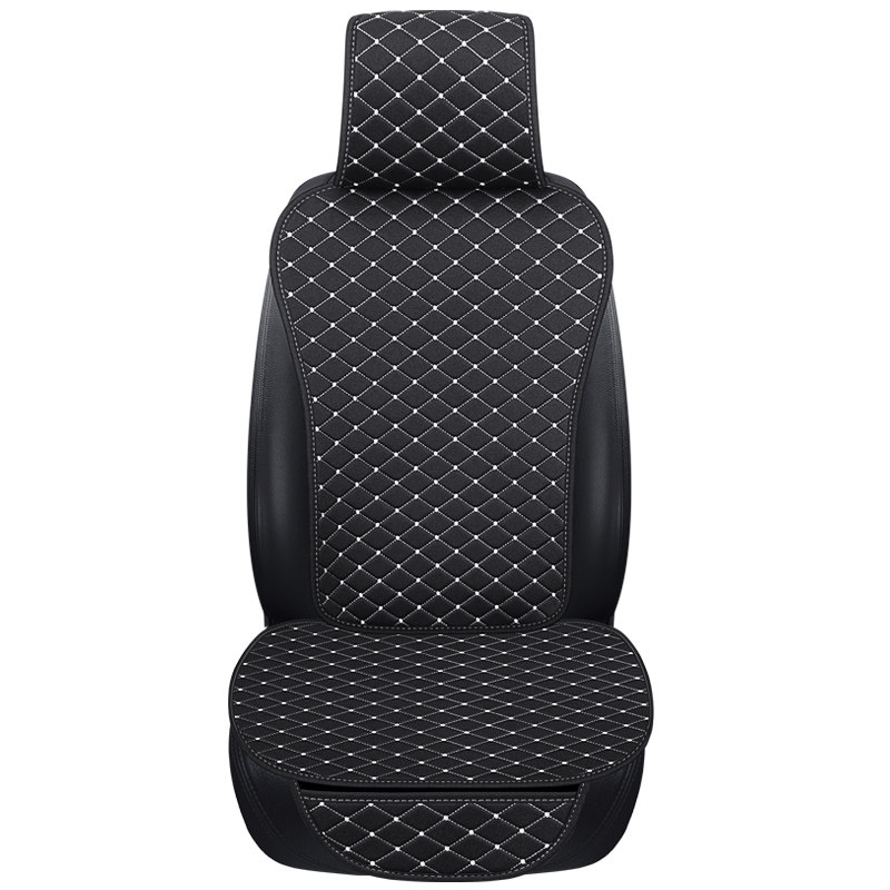 汽车坐垫单片布艺小蛮腰座垫三件套透气防滑免绑四季通用座垫后排