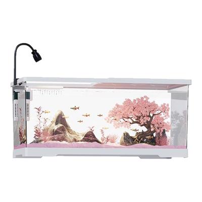 家用桌面鱼缸客厅新款过滤制氧一体机小型塑料生态造景全套金鱼缸