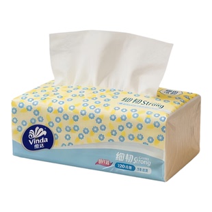 8包维达抽纸家用实惠装抽取式面巾纸柔润亲肤3层100抽原生木浆