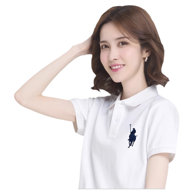 纯棉翻领短袖T恤女2025年夏季