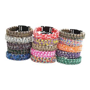 户外旅游多功能求生手链背包挂扣装饰便利彩色救生绳logo礼品手环