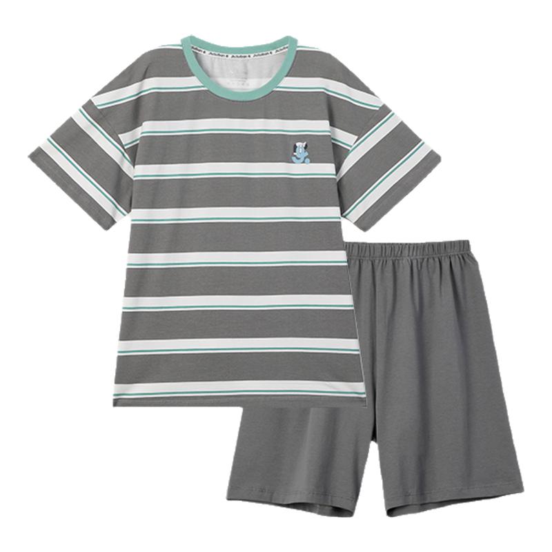 久岁伴青少年睡衣男初中学生2026新款女孩a类全棉短袖家居服夏季