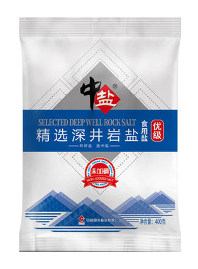 中盐精选深井岩盐未加碘400g食盐
