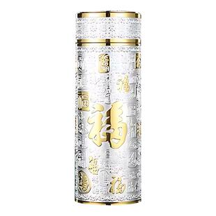 百福足银保温杯银水杯999纯银九龙雪花银杯保健银杯子银内胆高档