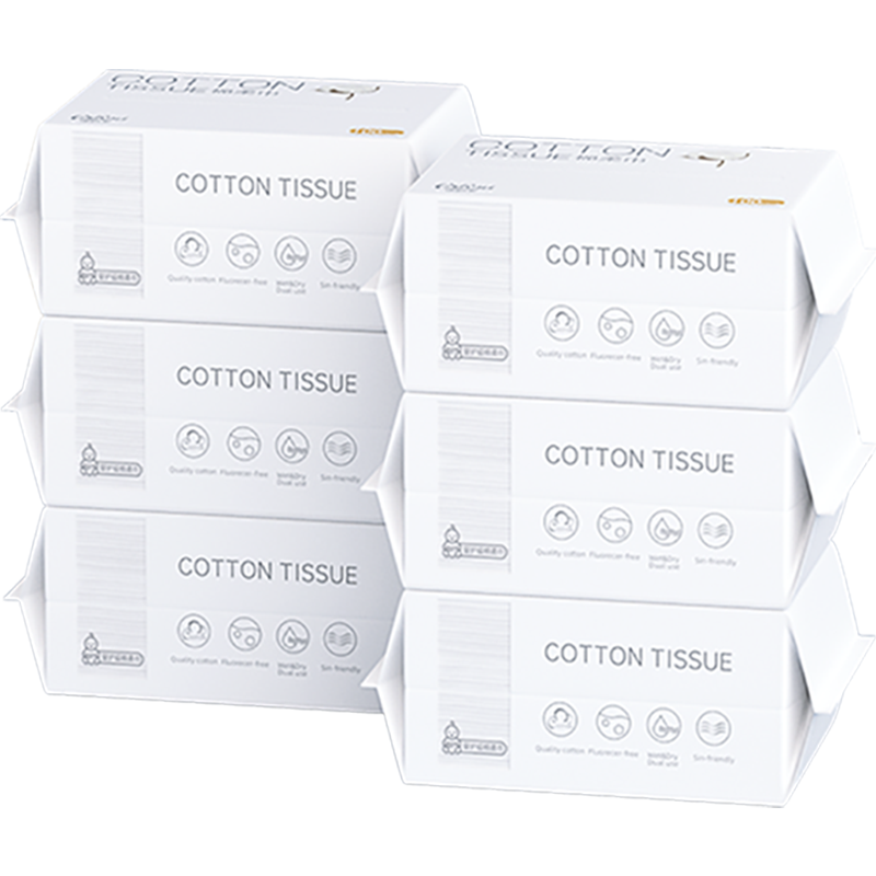 可心柔100抽6包婴儿纯棉柔巾