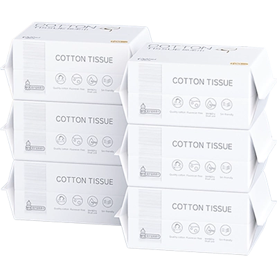 可心柔100抽6包婴儿纯棉柔巾