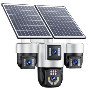 太阳能监控摄像室外360度无死角户外无电无网家用高清夜视摄影头