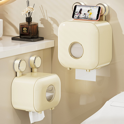 吸盘卫生间厕纸盒免打孔厕所防水纸巾盒壁挂式手纸巾抽纸卷纸筒盒