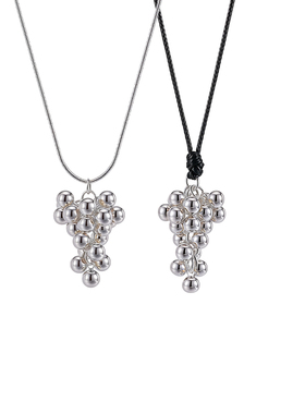 银色葡萄毛衣挂饰项链女款轻奢小众设计感高级感长款精致毛衣链