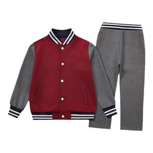 女童棒球服开衫男童春秋运动套装儿童藏青色棒球衣小学生校服外套