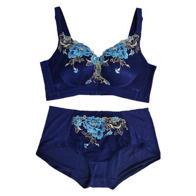 刺绣美背无钢圈花瓣结婚本命年