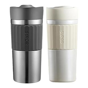 苏泊尔纯钛真空保温杯智能测温带茶漏水杯办公商务泡饮杯拧盖直饮