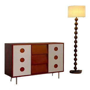 黄杨木餐边柜中古风实木餐边柜松木客厅收纳储物柜榫卯结构无辅材