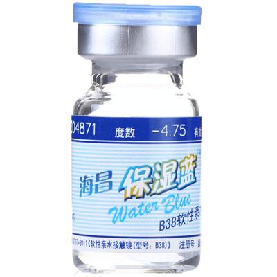 海昌保湿蓝隐形近视眼镜年抛1片装高度数透明眼境官方旗舰店正品