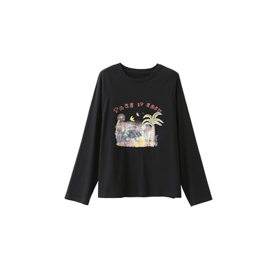 popchrio原创手绘印花圆领T恤