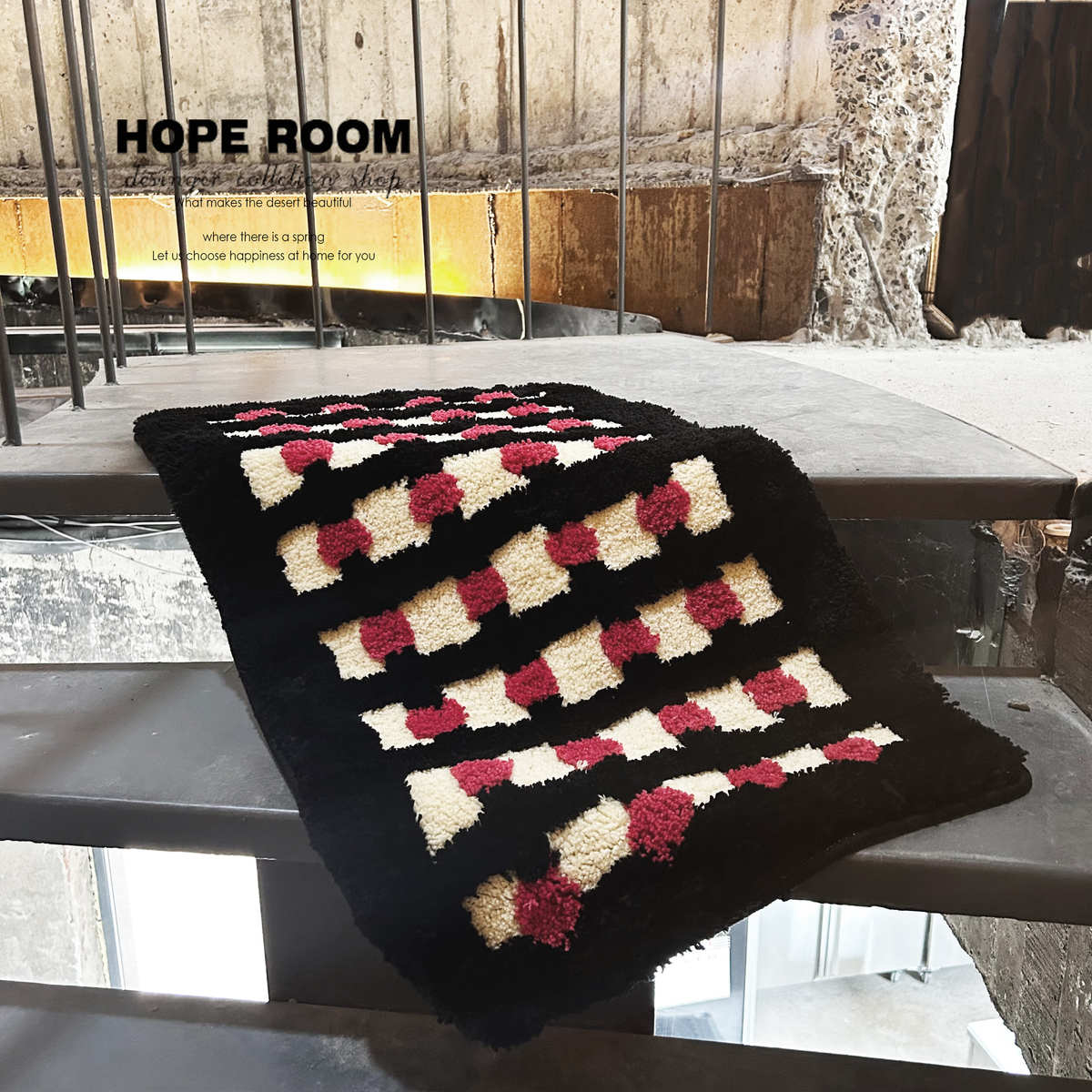 可爱糖豆波点床边地毯客厅沙发卧室地垫浴室门口吸水防滑植绒簇绒