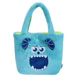 迪士尼正版草莓熊三眼仔可爱毛绒双面手提拎包苏利文便当袋通勤女