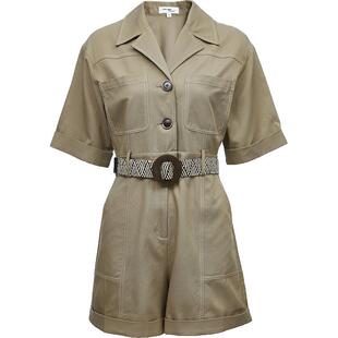 Vero Moda奥莱连体短裤子女秋冬清仓翻领直筒中袖休闲简洁工装风