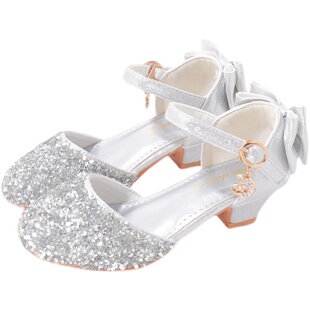 女童高跟鞋小公主花童单鞋儿童舞台走秀演出鞋礼服鞋女学生水晶鞋