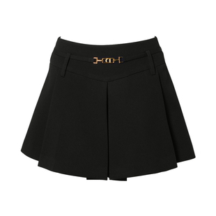 DPLAY2025年秋季新款黑色半身裙女时尚短款裙子裙裤气质短裙裤裙