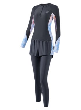 361°女长袖防晒假两件分体泳衣
