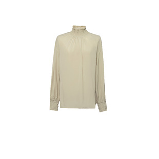 D-HARRY/迪哈利新款复古通勤优雅立领米色单衣DH233R96390D