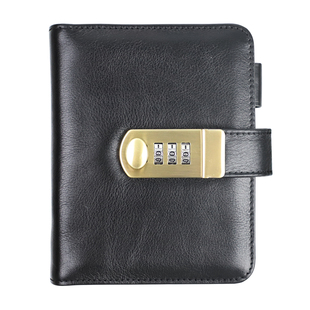 手工植鞣牛皮笔记本密码锁复古真皮记事本旅行手账本活页日记本潮