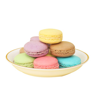 马卡龙蛋糕装饰烘焙彩色无夹心半成品粉蓝色饼干法式西点甜品商用