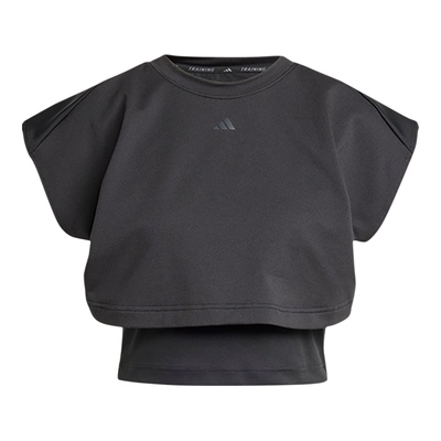 Adidas/阿迪达斯正品夏季女士短款运动健身双层背心T恤IW1496