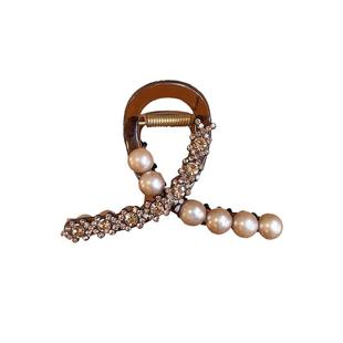 咖色中号抓夹女高级感发夹后脑勺2025新款发量少盘发鲨鱼夹子头饰