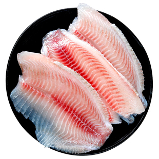 鲷鱼排新鲜鱼片去刺去骨冷冻生鱼片原味罗非鱼柳半成品涮火锅食材