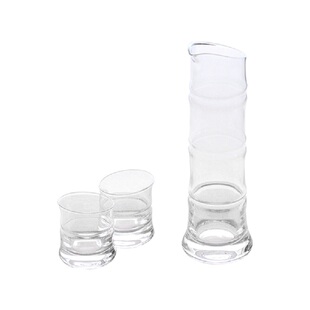 日本代购 江户硝子 BAMBOO竹子冷酒杯玻璃杯子酒盅酒瓶组