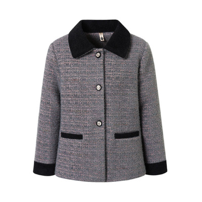 妈妈秋装小香风毛呢外套2025新款中老年春秋款洋气显瘦夹克上衣女