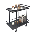 新款简约现代酒水茶水车移动餐车小推车餐饮车烘焙车双层收纳车