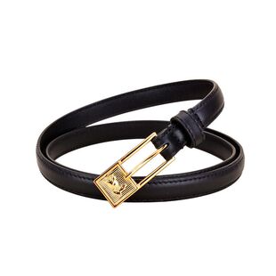 现货Miroment大酒窝明明金色浮雕玫瑰细腰带头层牛皮复古真皮皮带