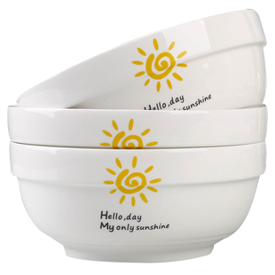 新款汤碗4只 家用陶瓷大碗汤碗拉面碗餐具日式创意单个大碗